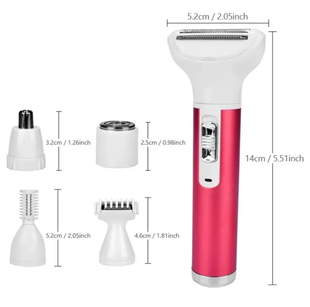 Women Electric Razor, Cordless 5-in-1 Rechargeable Bikini Trimmer Hair Remover image 8