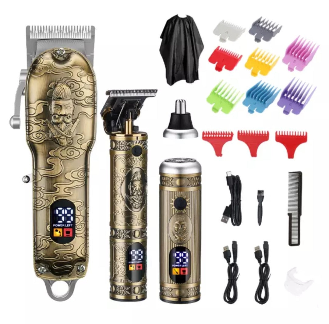 Professional Barber Clippers for Hair Cutting Electric T-Blade Trimmer Cordless