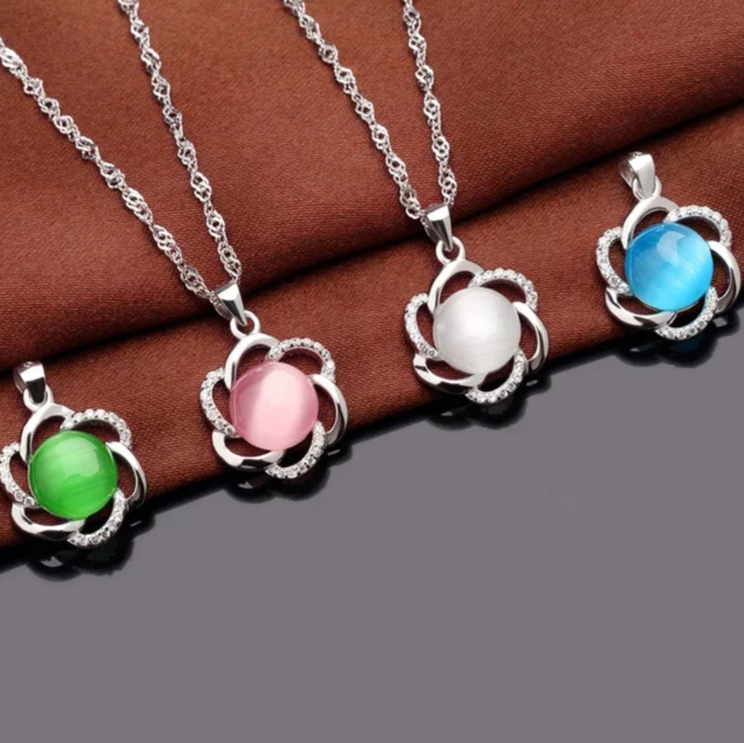 Opal Windmill Pendant Necklace Sterling Silver

 image 1