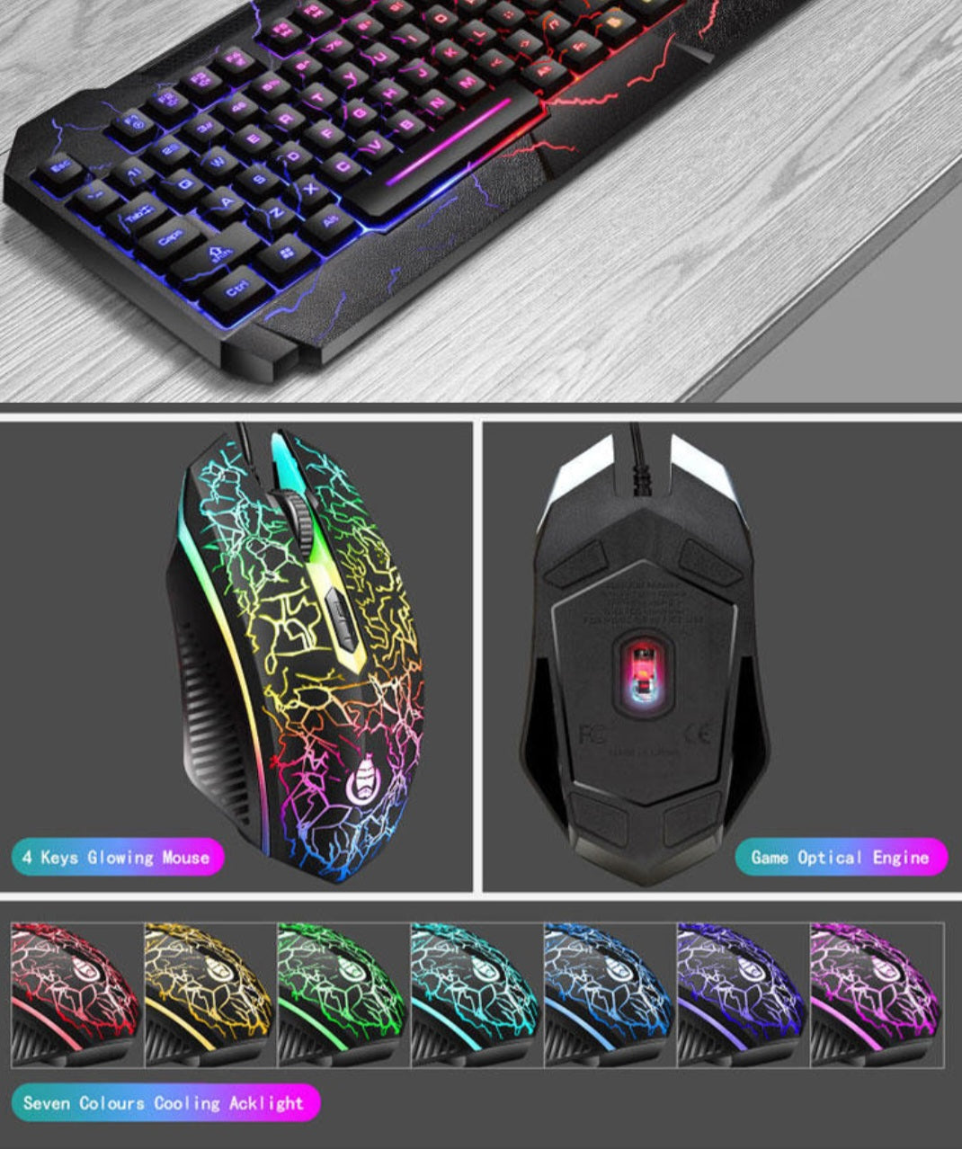 Backlight Gaming  Keyboard PC Mouse Combo image 4