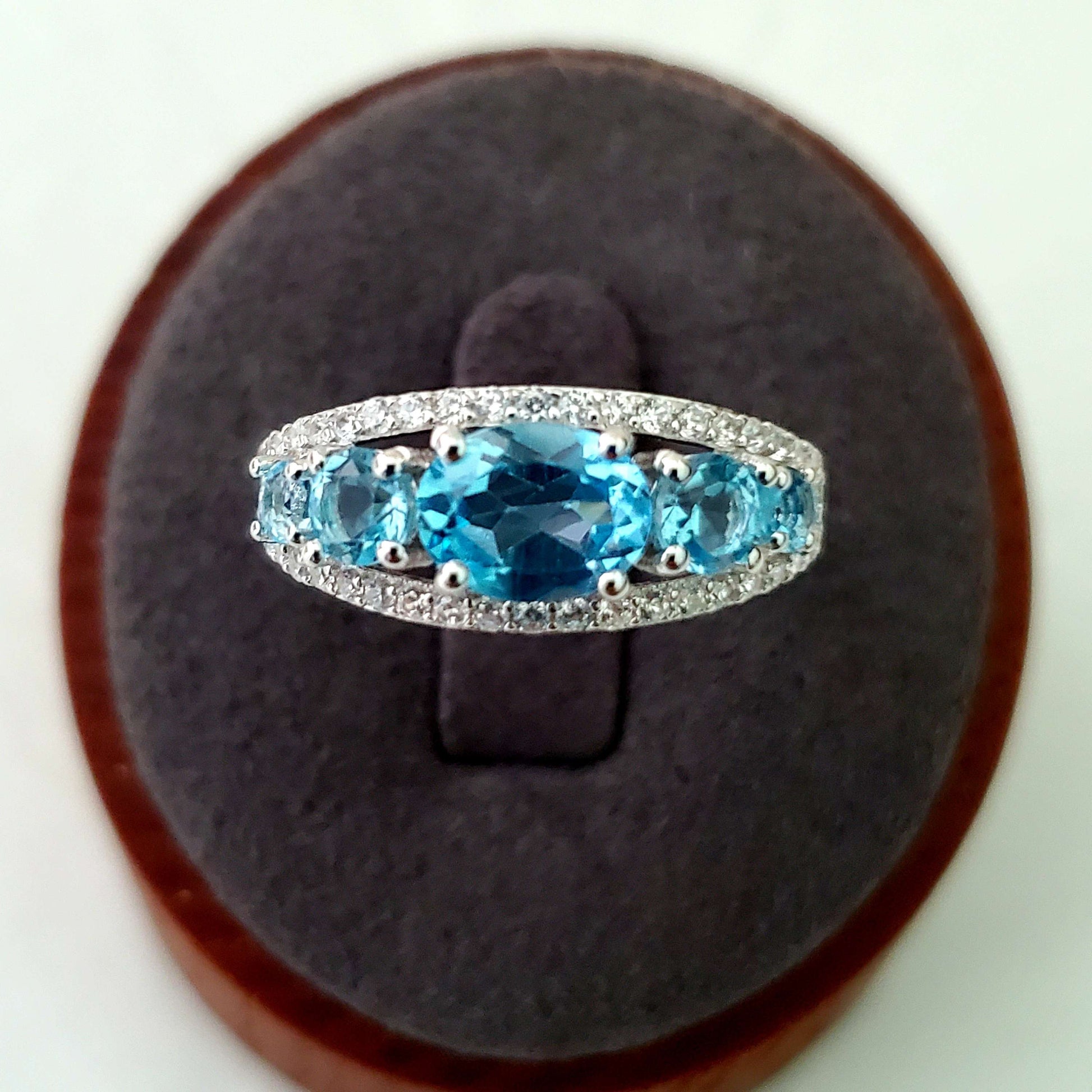 Luximina Swiss Blue Topaz Diamond Accents Sterling Silver  image 3