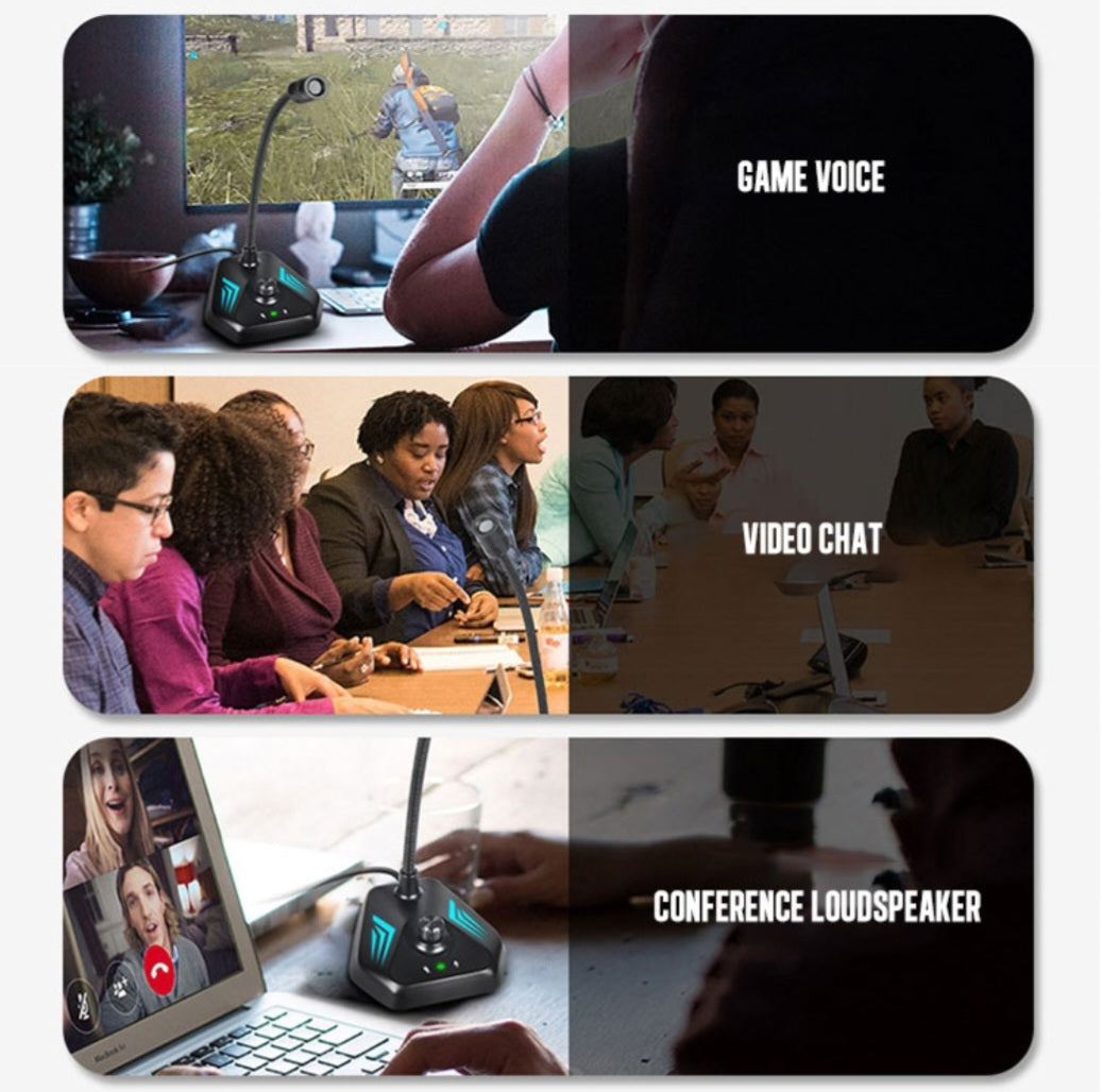 RGB Gooseneck Microfone USB Gamer Meeting Mic Conference image 3