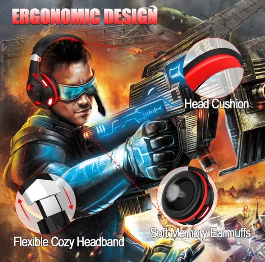 PYTHON FLY G2000 MAX LED Audifonos Gaming Headphones PC Headset with Mic image 3