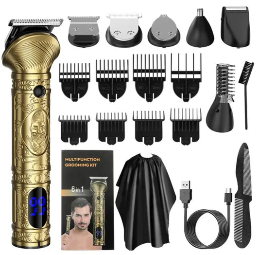 6 in 1 Beard Grooming Kit Electric Shavers, Body Nose Hair Trimmers T-Blade Clip image 0