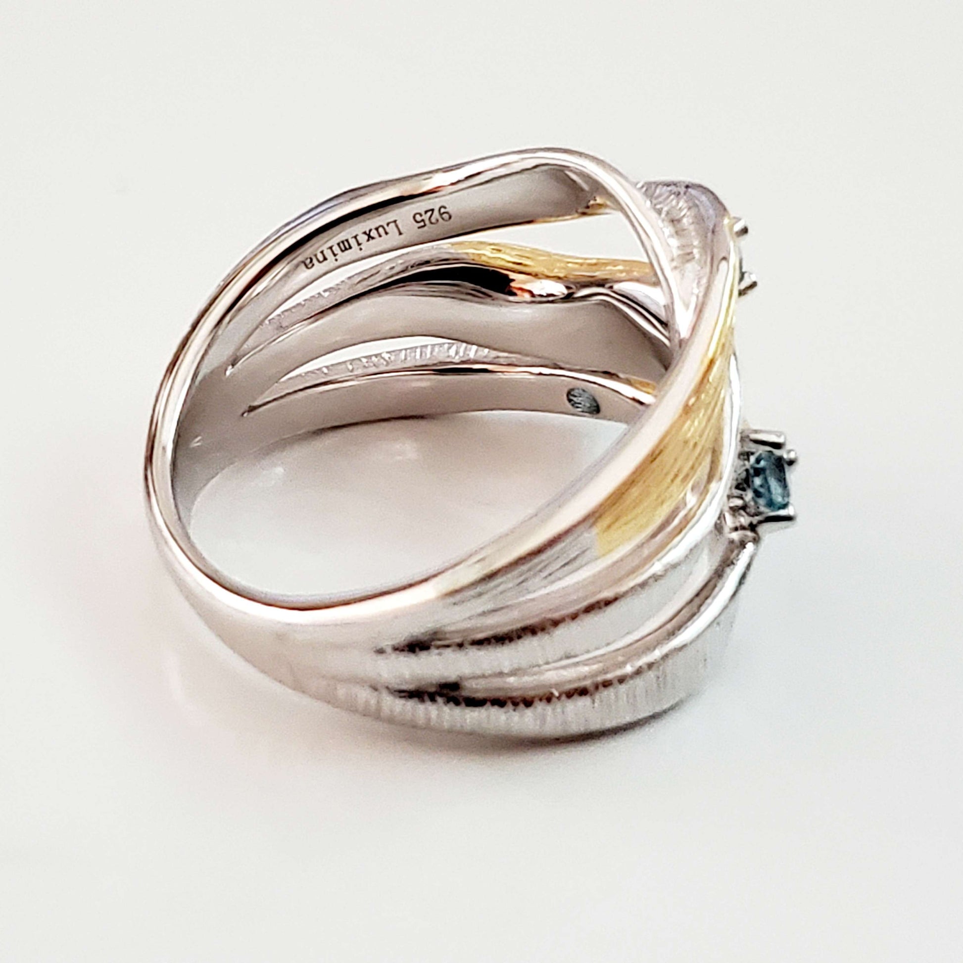 Natural Sparkling Swiss Blue Topaz Gemstone Ring Sterling Silver  image 4