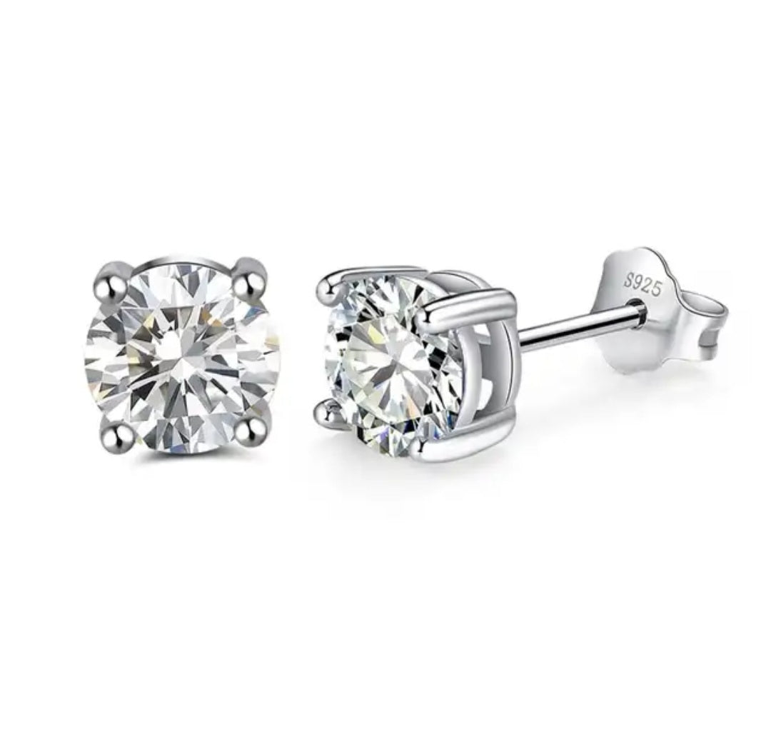 Sparkling Cubic Birthstone Stud Earrings Sterling Silver  image 5