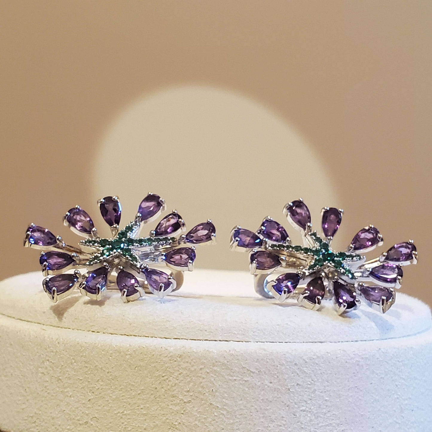 Beautiful Purple Amethyst Gemstone Earring Sterling silver  image 1