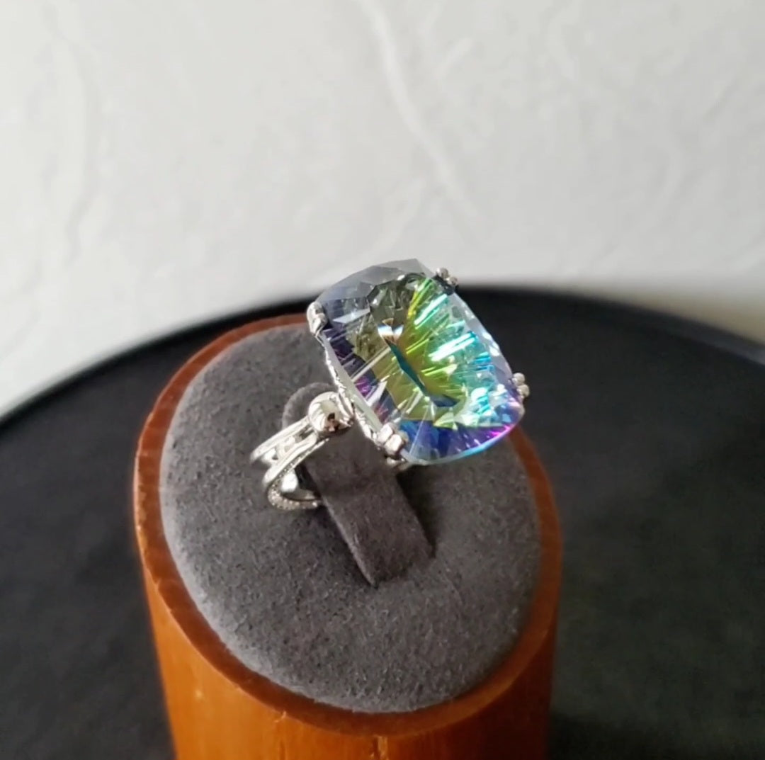 Luximina Rainbow Mystic Quartz Gemstone Necklace Ring Sterling Silver  image 1
