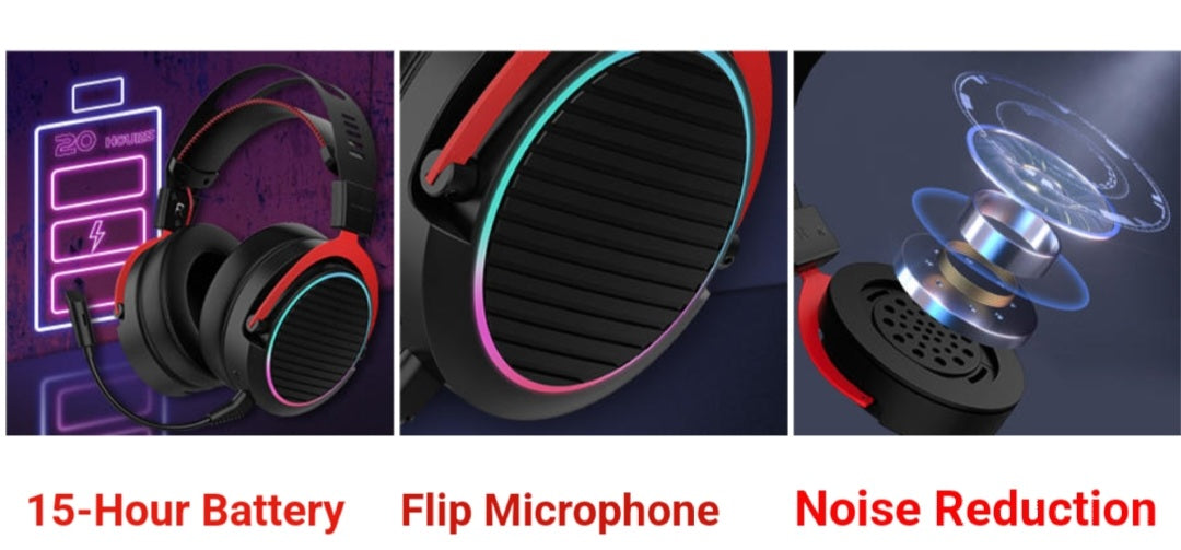 Gaming Headset 2.4G Wireless+Wired 3.5mm Headphone 3D Adjustable  image 5