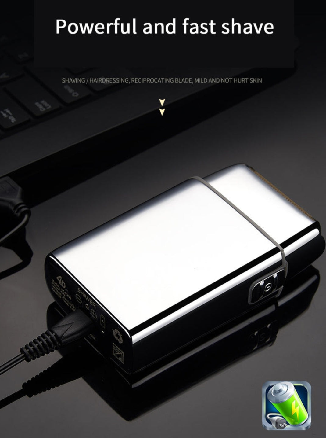 Titanium Foil Metel Head Lithium Electric Zero Shaver image 2