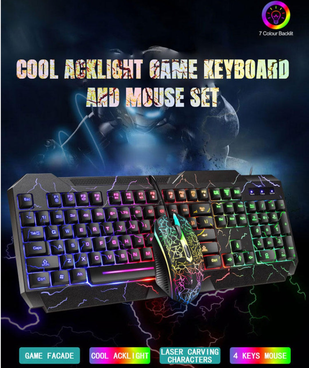 Backlight Gaming  Keyboard PC Mouse Combo image 2