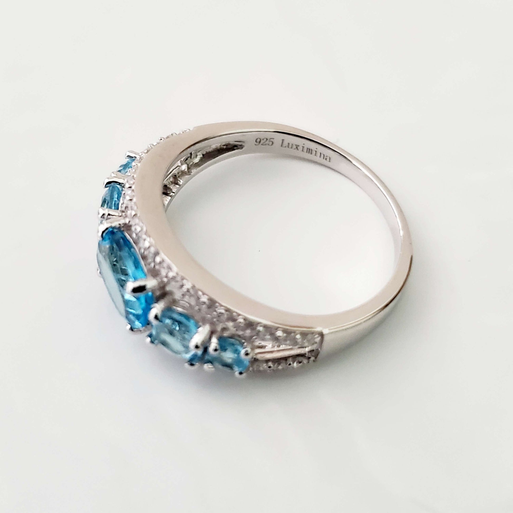 Luximina Swiss Blue Topaz Diamond Accents Sterling Silver  image 4