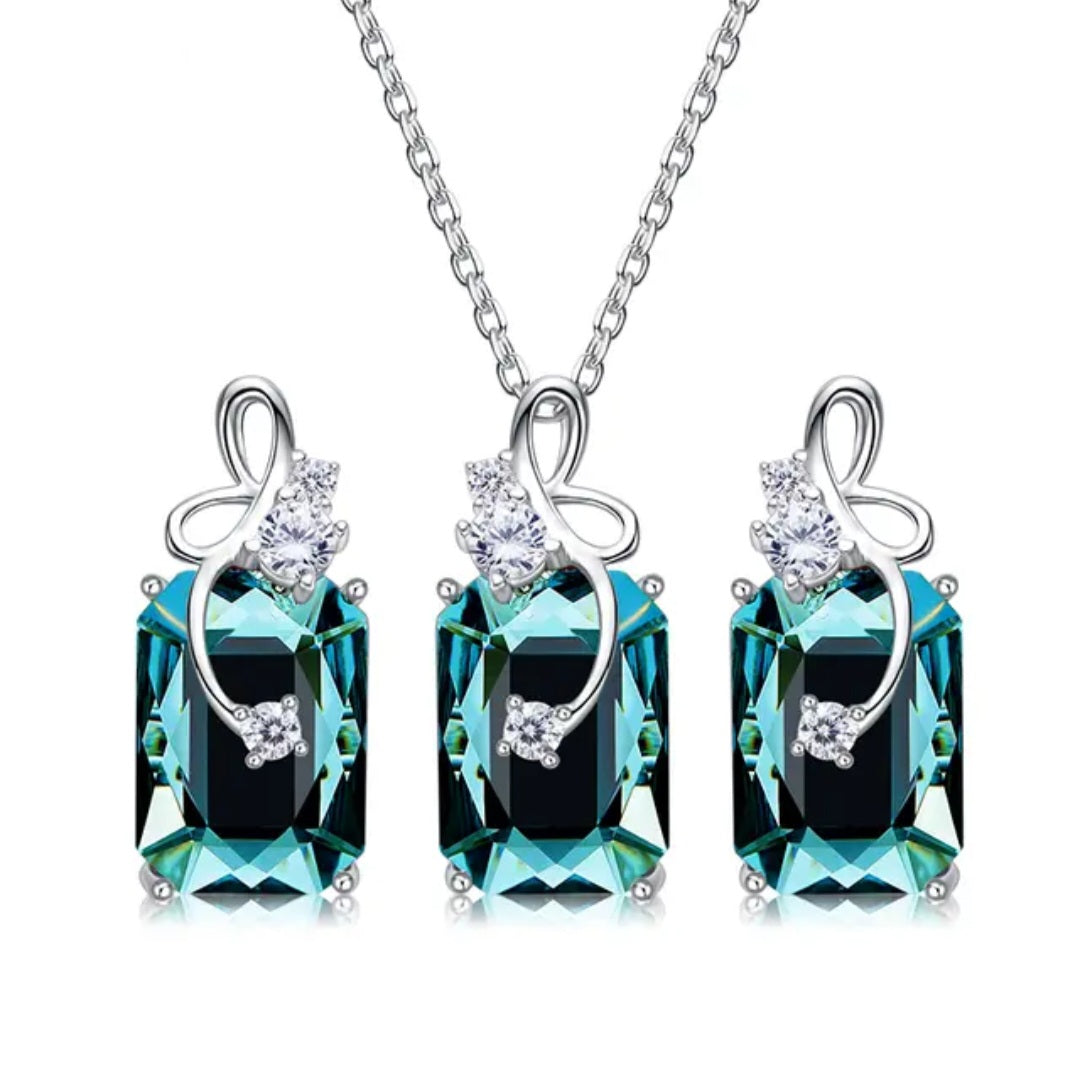 Elegant Swarovski White Gold Jewelry Set Sterling Silver  image 3