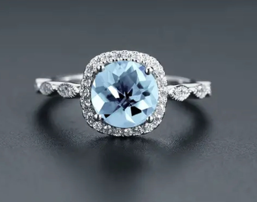 Sterling Silver Romantic Engagement Ring Gift image 2