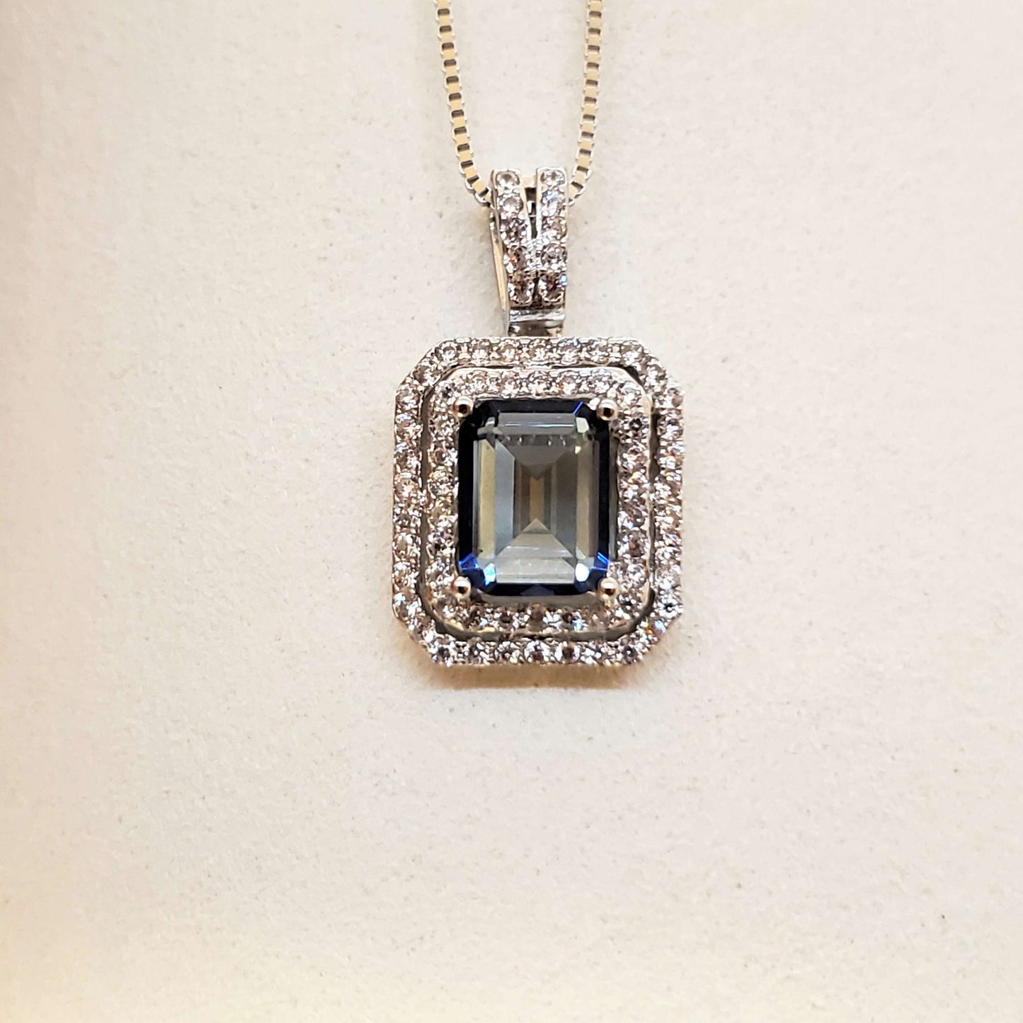 Luximina Purple Amethyst & Lolite Mystic Quartz Diamond Accent Pendant Necklace  image 3