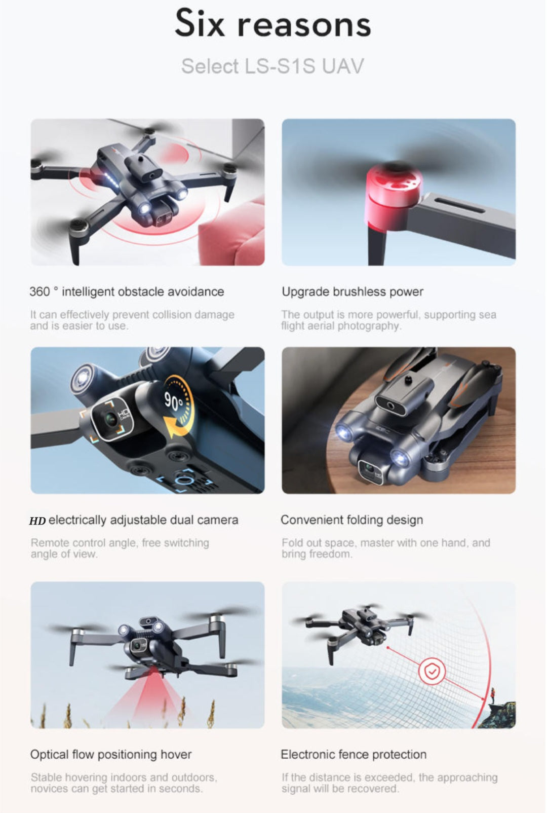 S1S Foldable Drone Brushless Motor Obstacle Avoidence Drone Gift image 5