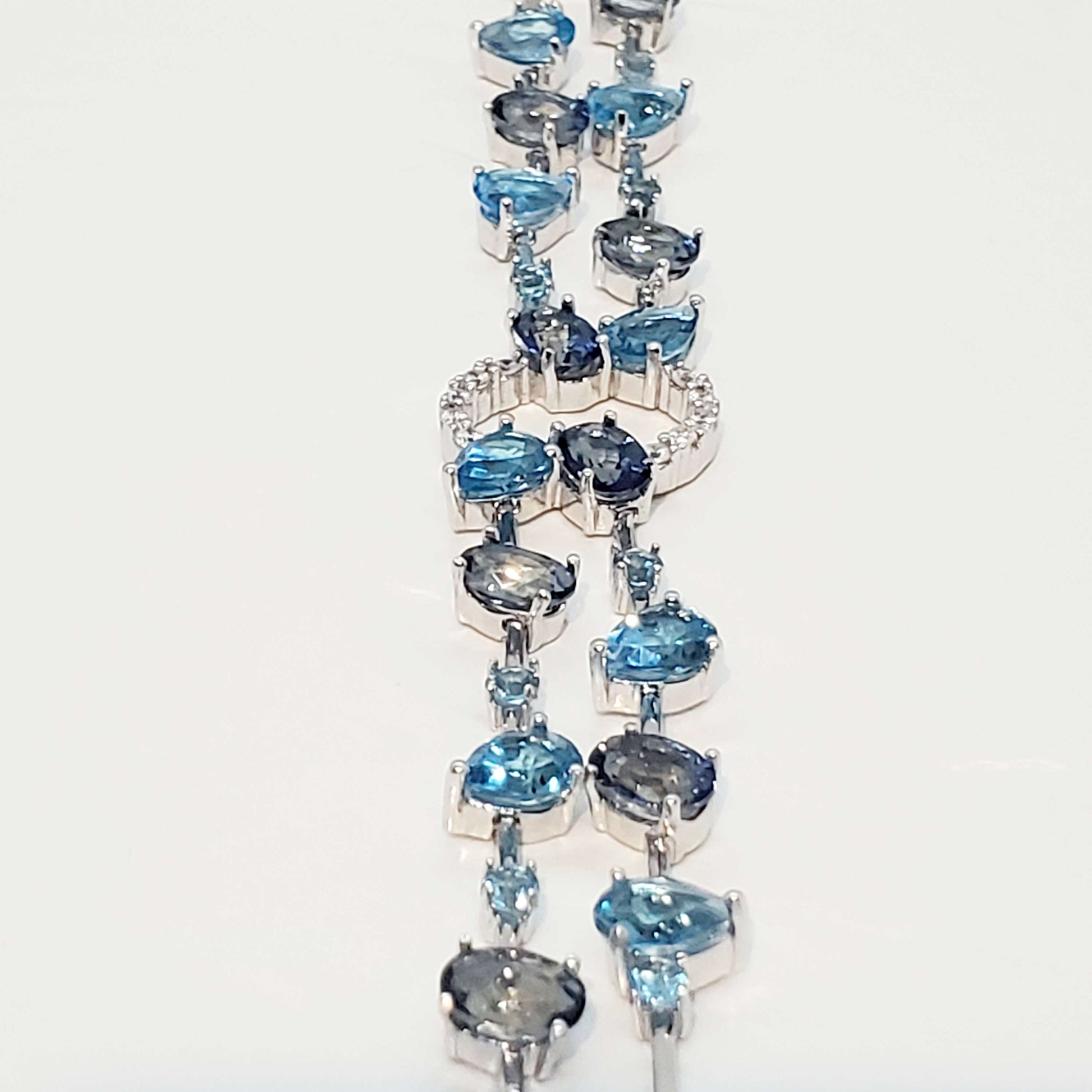 Sterling Silver Natural Amethyst, Sky Blue Topaz Gemstone Bracelet  image 5