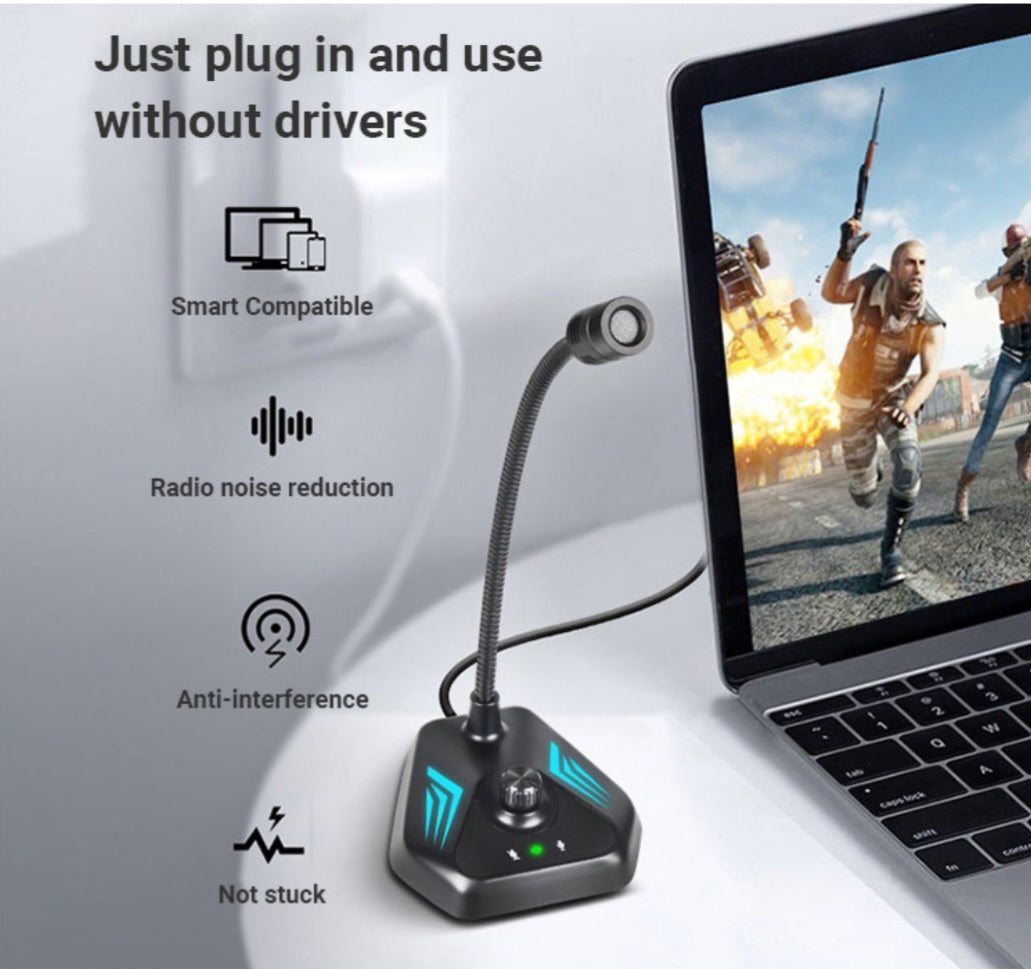 RGB Gooseneck Microfone USB Gamer Meeting Mic Conference image 4