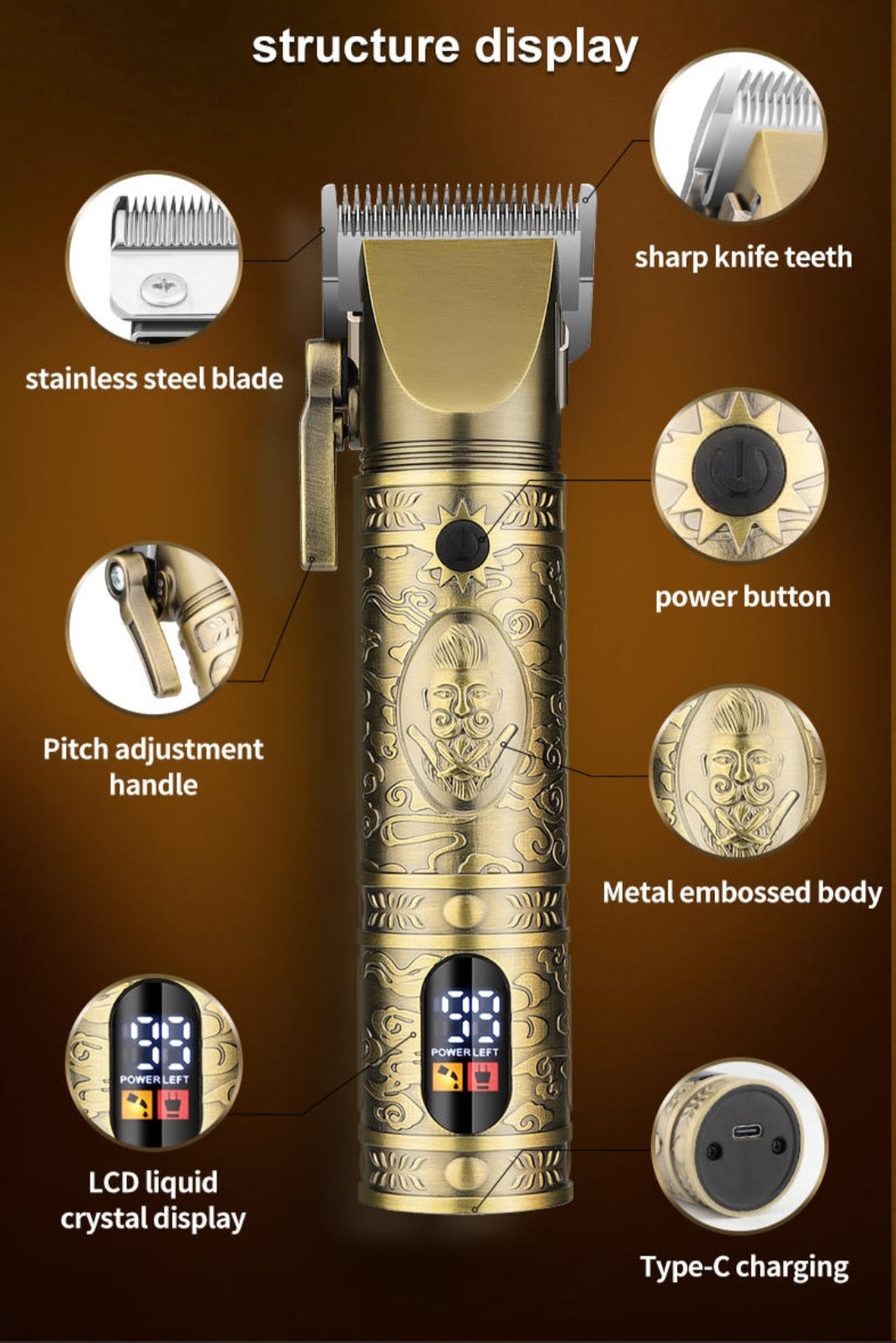 Professional Hair Clippers & Razors Electric Shaver Haircut Grooming Kit image 9