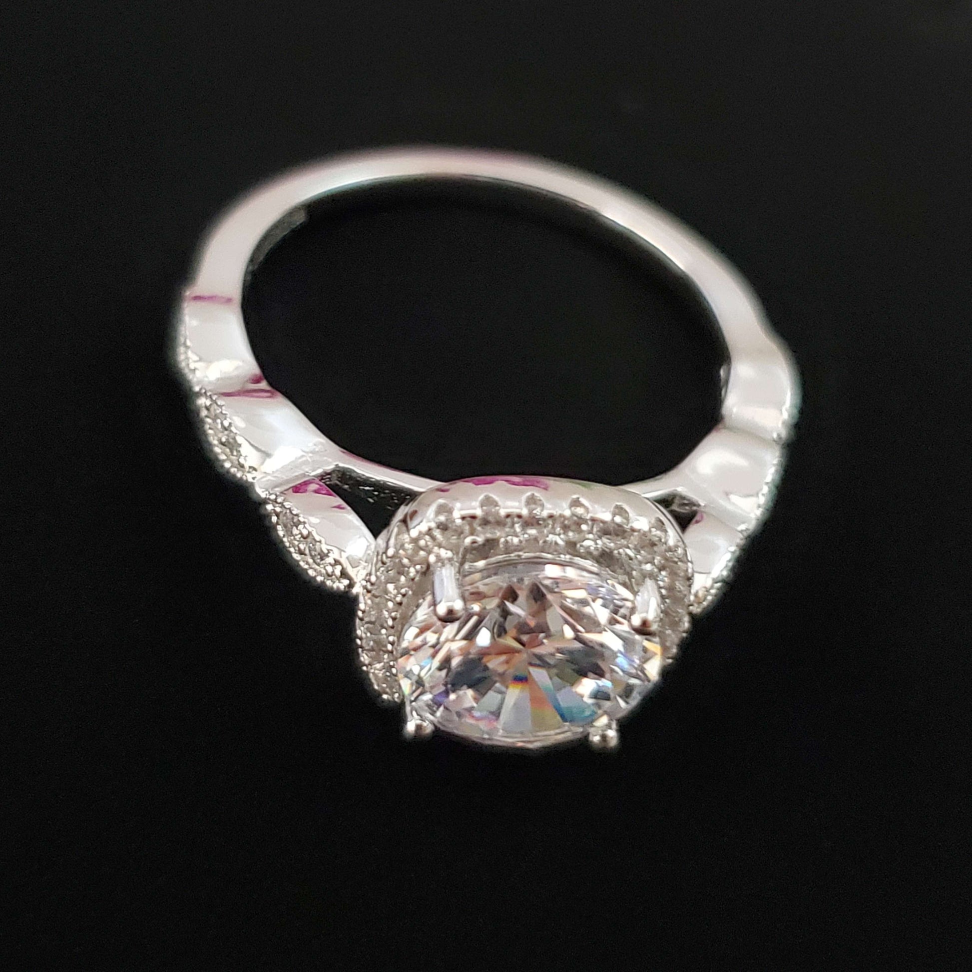 Sterling Silver Romantic Engagement Ring Gift image 6