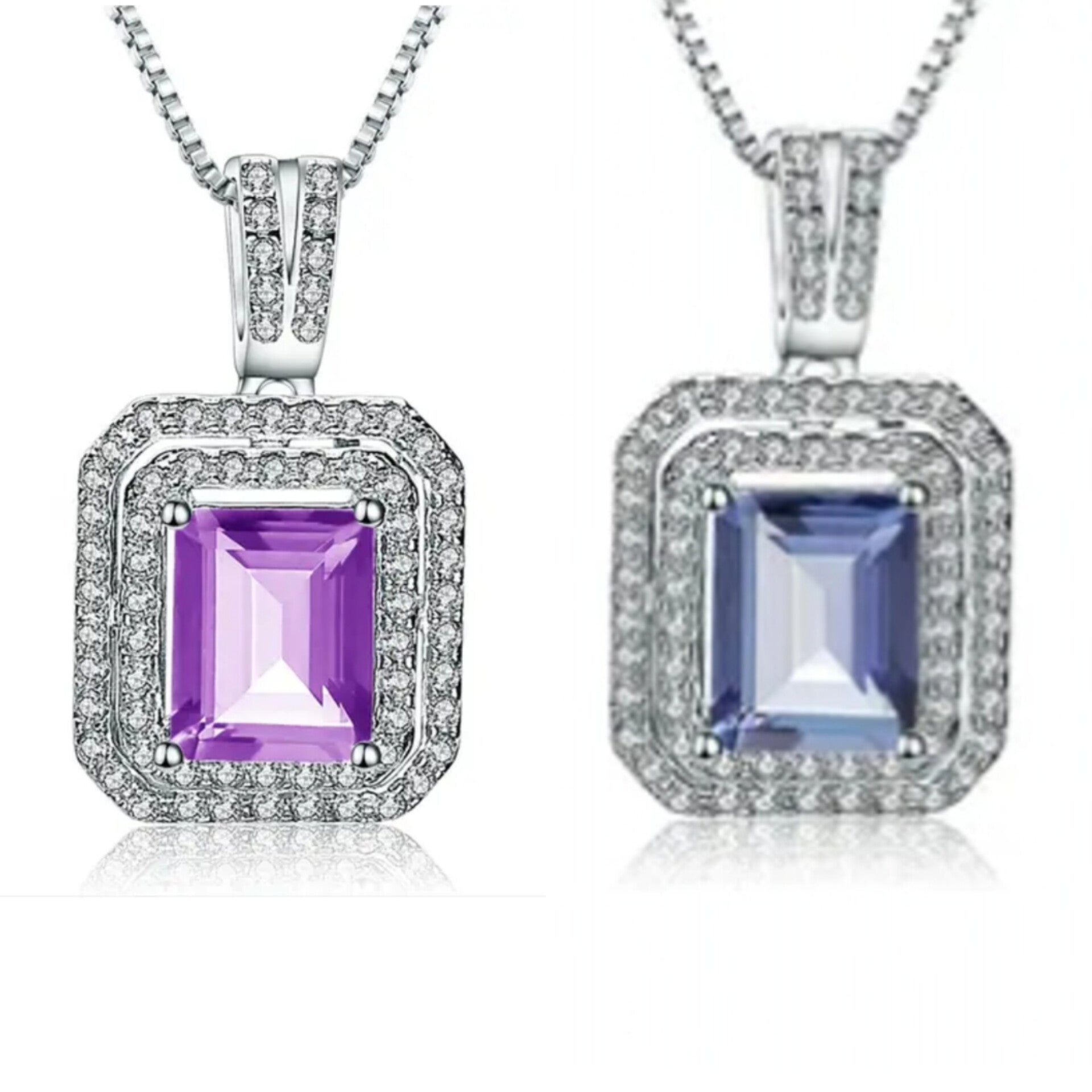 Luximina Purple Amethyst & Lolite Mystic Quartz Diamond Accent Pendant Necklace 