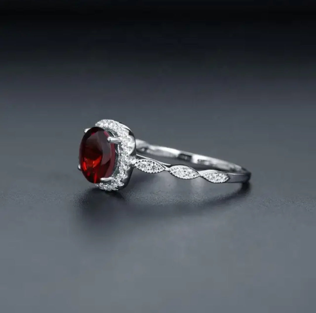 Sterling Silver Romantic Engagement Ring Gift image 1