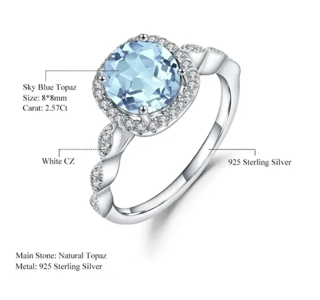 Sterling Silver Romantic Engagement Ring Gift image 7