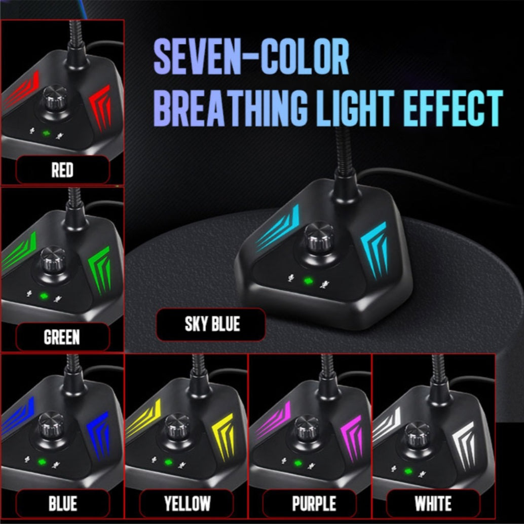 RGB Gooseneck Microfone USB Gamer Meeting Mic Conference image 2