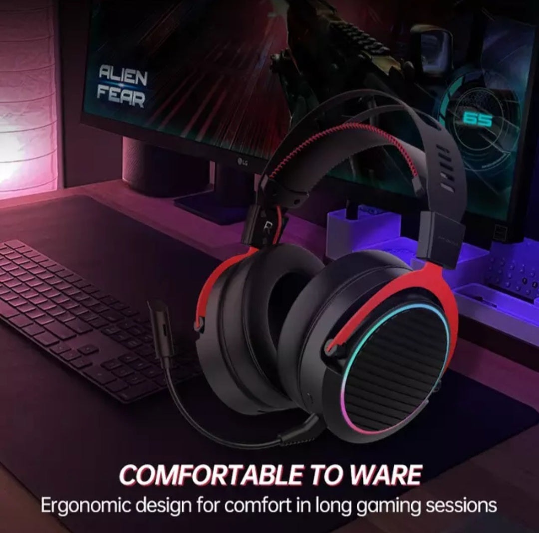 Gaming Headset 2.4G Wireless+Wired 3.5mm Headphone 3D Adjustable  image 1