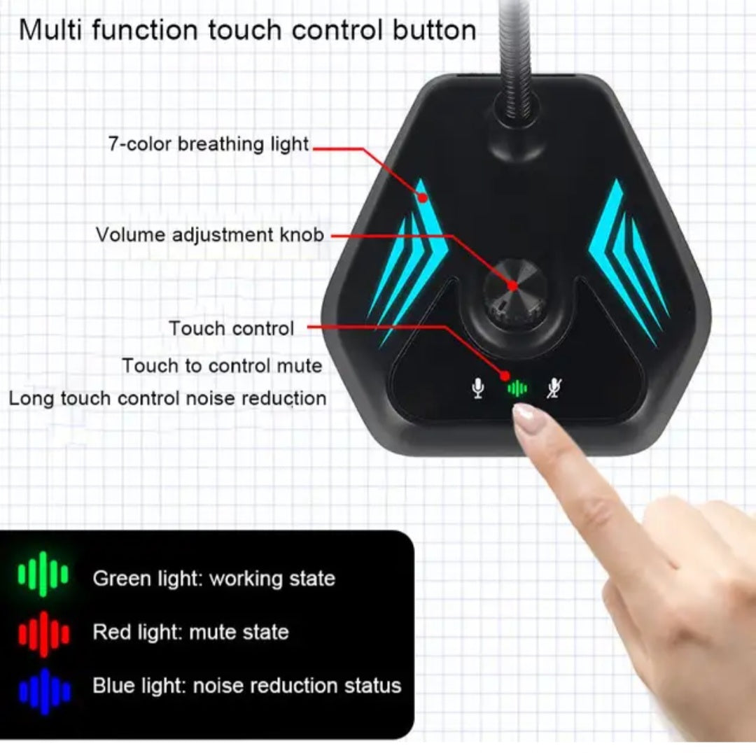 RGB Gooseneck Microfone USB Gamer Meeting Mic Conference image 7