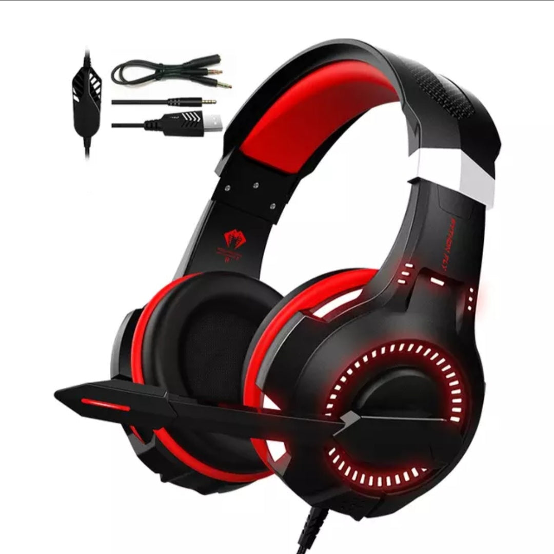 PYTHON FLY G2000 MAX LED Audifonos Gaming Headphones PC Headset with Mic image 0