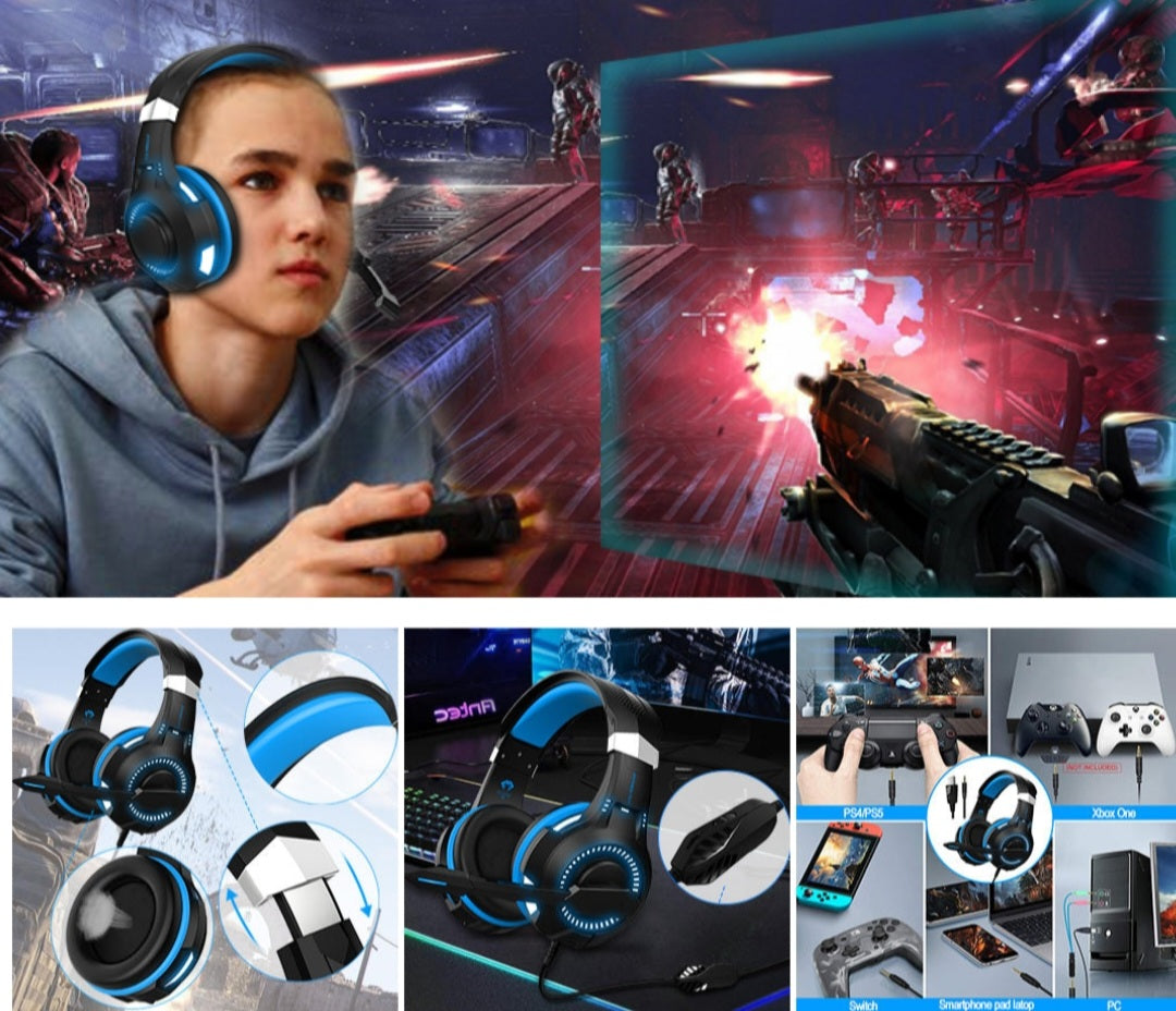 PYTHON FLY G2000 MAX LED Audifonos Gaming Headphones PC Headset with Mic image 6