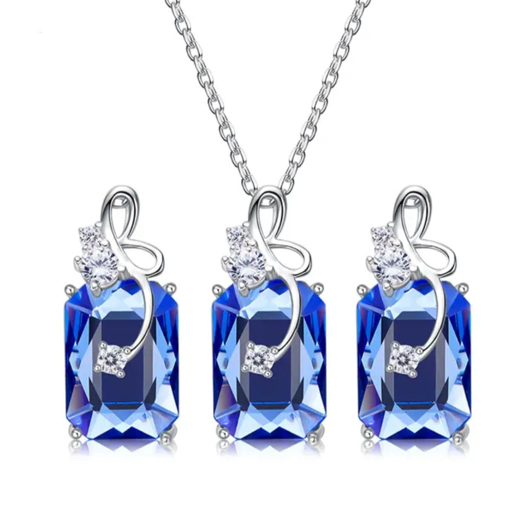 Elegant Swarovski White Gold Jewelry Set Sterling Silver  image 4