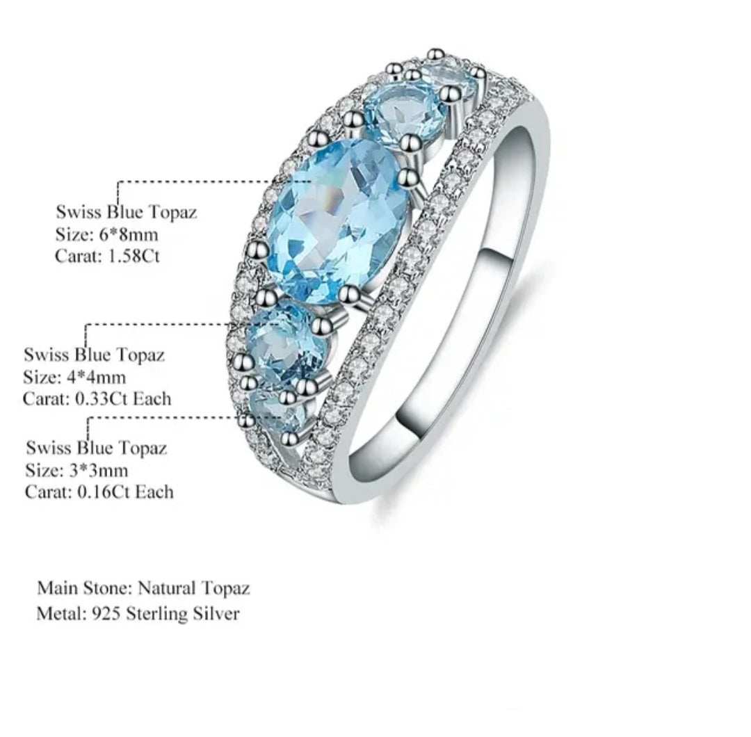 Luximina Swiss Blue Topaz Diamond Accents Sterling Silver  image 5