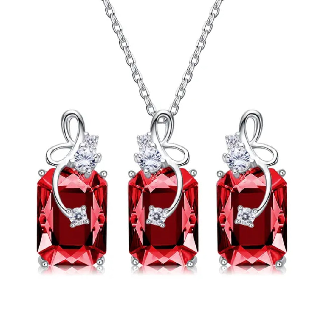 Elegant Swarovski White Gold Jewelry Set Sterling Silver  image 2