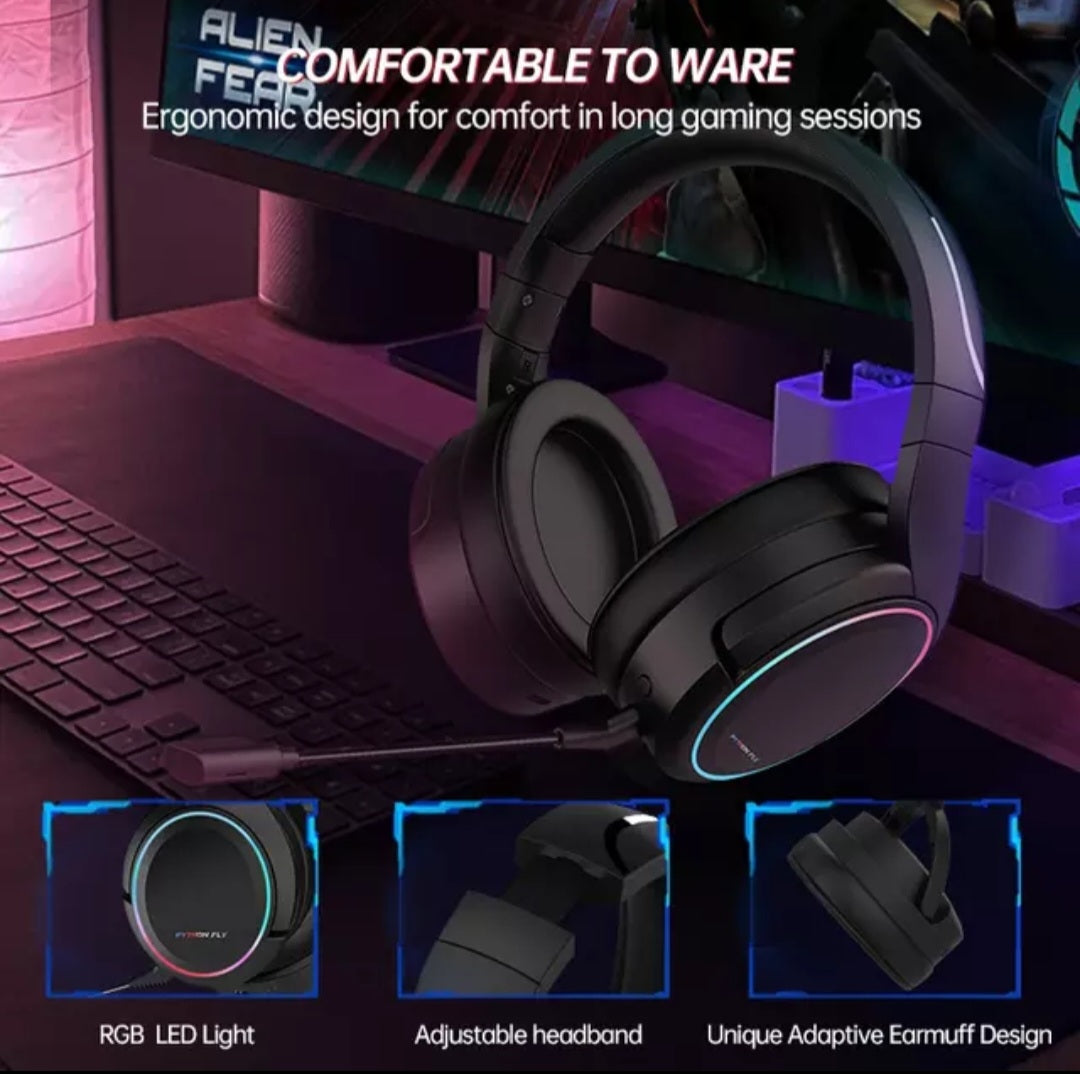 Python Fly X6 Pro 2.4G Wireless Gaming Headset with 3D Stereo Surround Sound  image 3