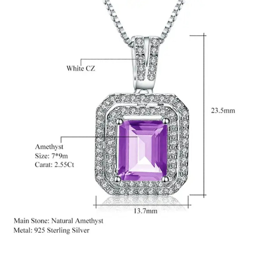 Luximina Purple Amethyst & Lolite Mystic Quartz Diamond Accent Pendant Necklace  image 4