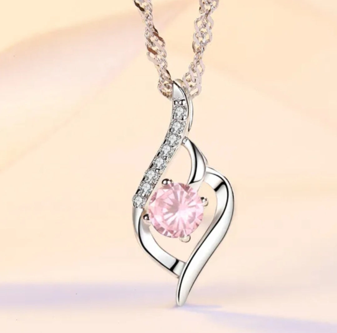 Natural Diamond Cut CZ Gemstone Necklace Sterling Silver  image 4