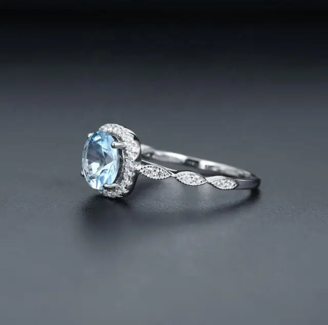 Sterling Silver Romantic Engagement Ring Gift image 3