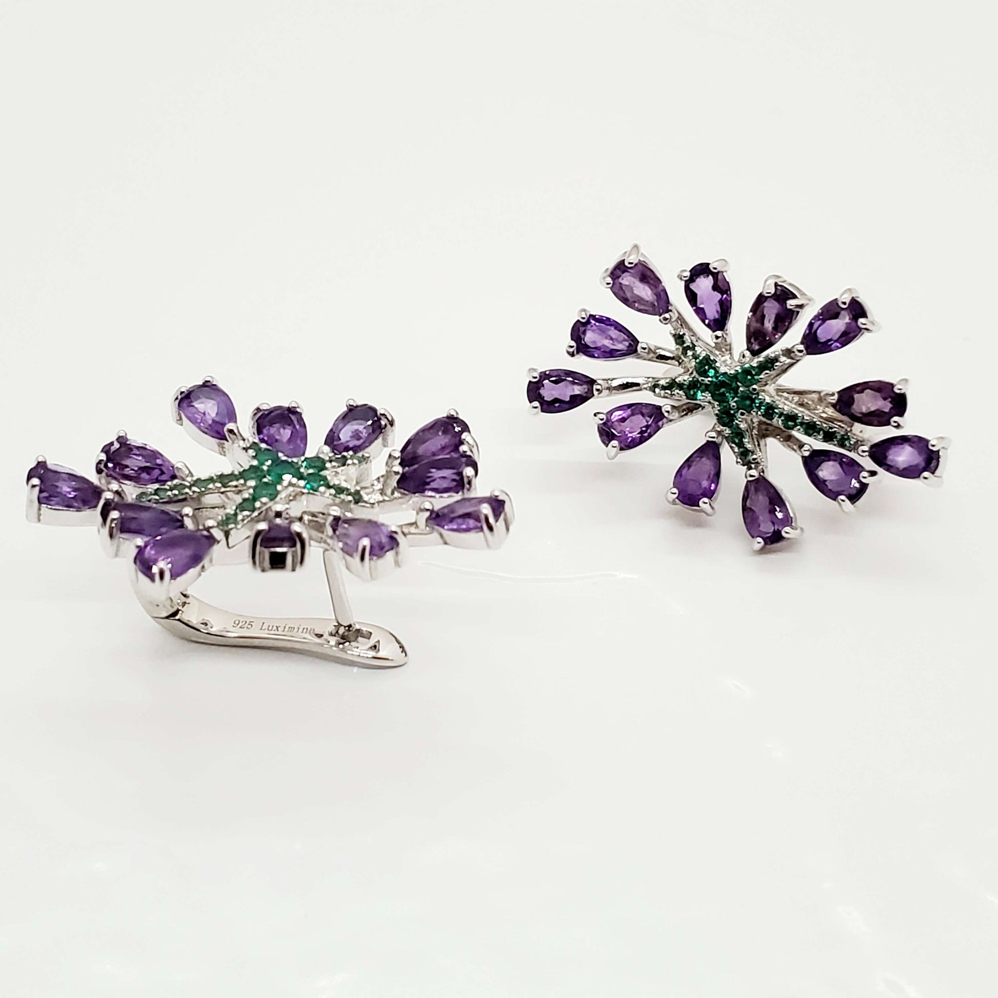 Beautiful Purple Amethyst Gemstone Earring Sterling silver  image 4